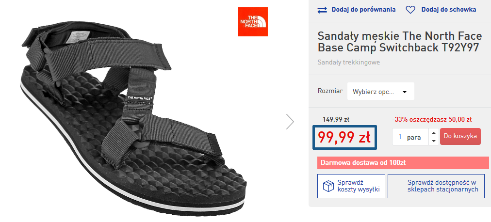 Zamówienie sandałów