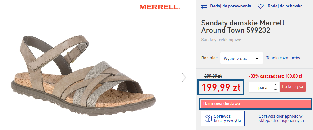 Zamówienie sandałów