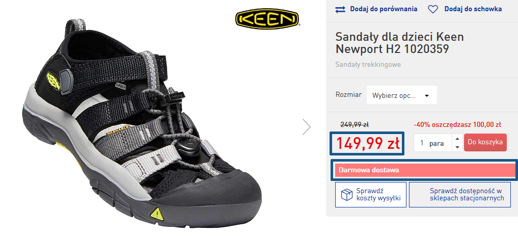 Zamówienie sandałów