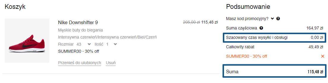 Zamówienie Nike