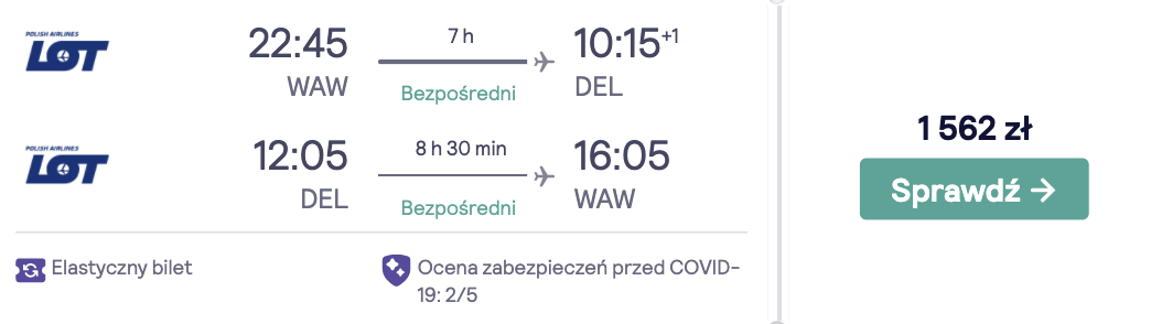 zarezerwuj loty do delhi