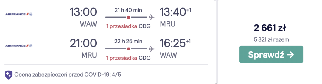 zarezerwuj loty na mauritius