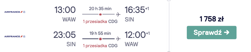 zarezerwuj loty do singapuru