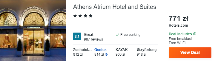 Hotel w Atenach