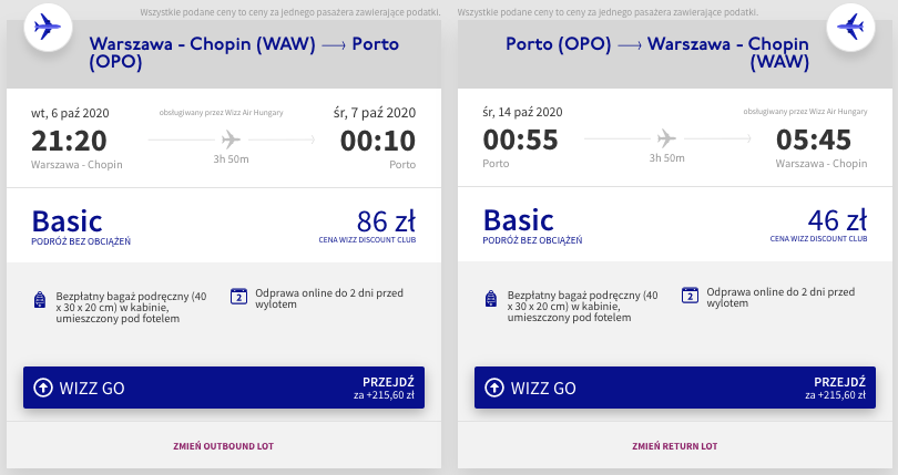 zarezerwuj loty do porto