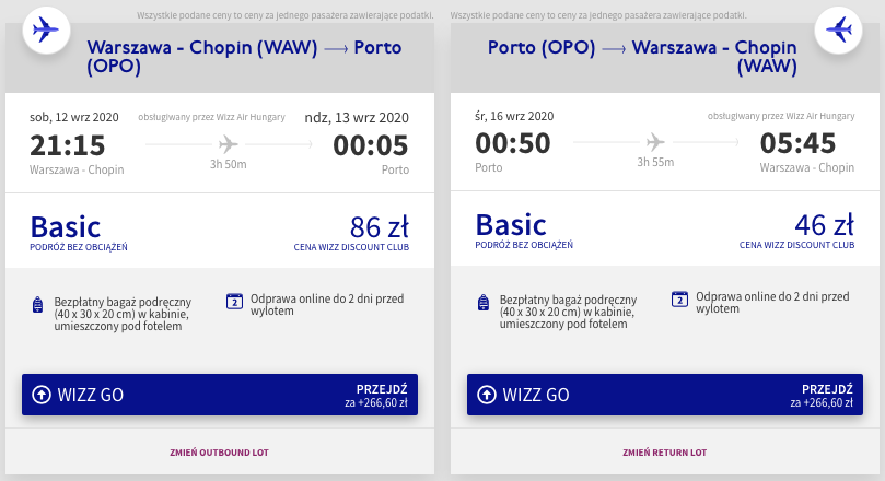 zarezerwuj loty do porto
