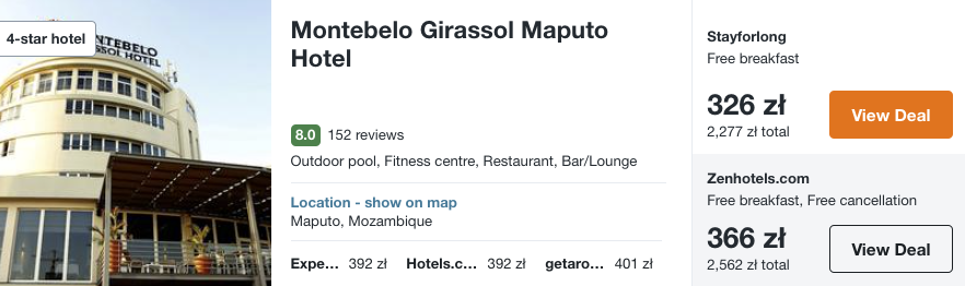 zarezerwuj hotel w maputo