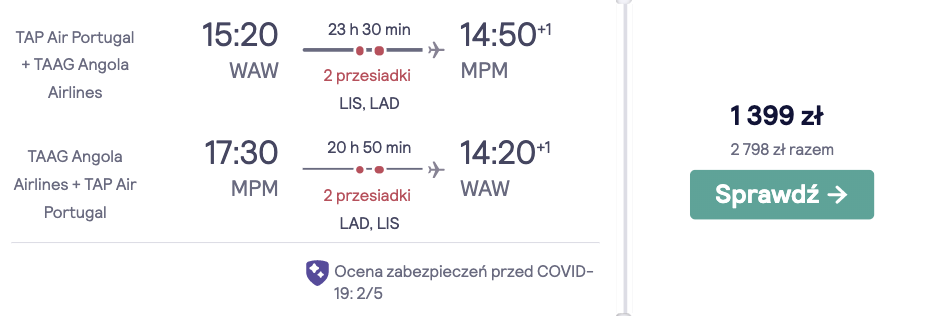 zarezerwuj loty do maputo