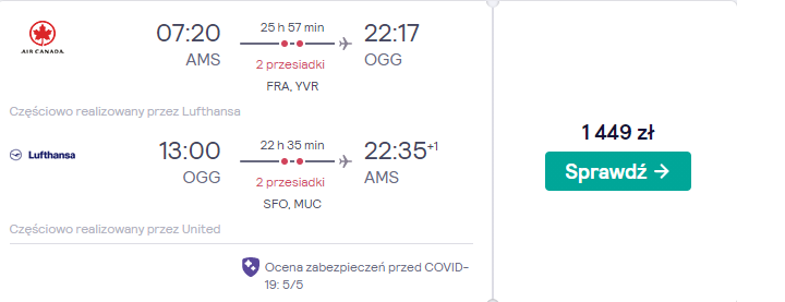 zarezerwuj loty na hawaje