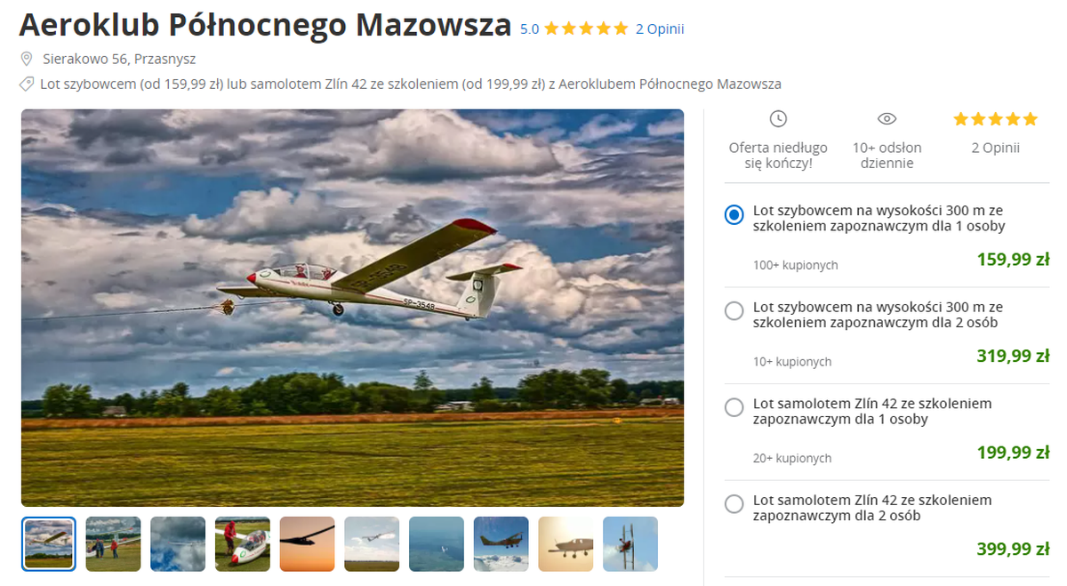 Poczujcie się jak prawdziwi piloci. Lot szybowcem lub samolotem wraz ze szkoleniem zapoznawczym od 159,99 PLN