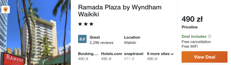 zarezerwuj hotel na hawajach