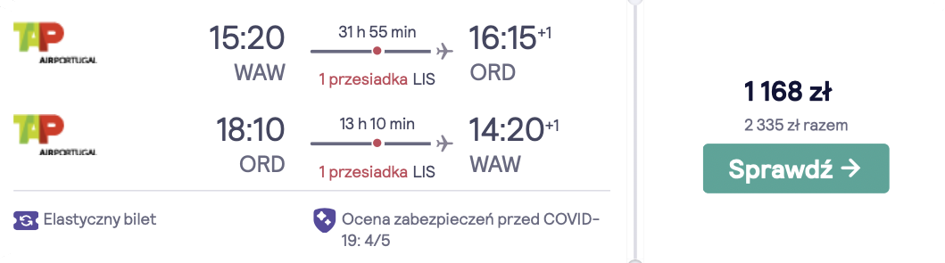 zarezerwuj loty do chicago