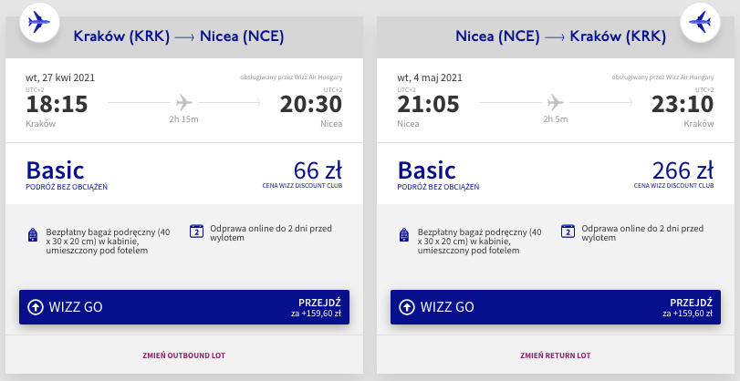 zarezerwuj loty do nicei