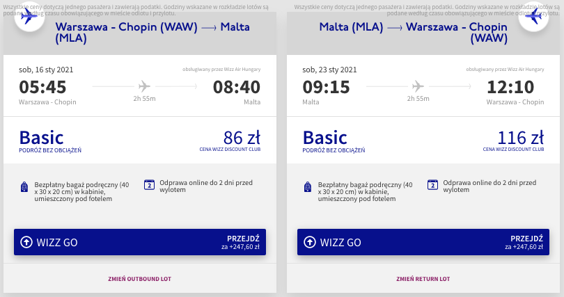 zarezerwuj loty na malte