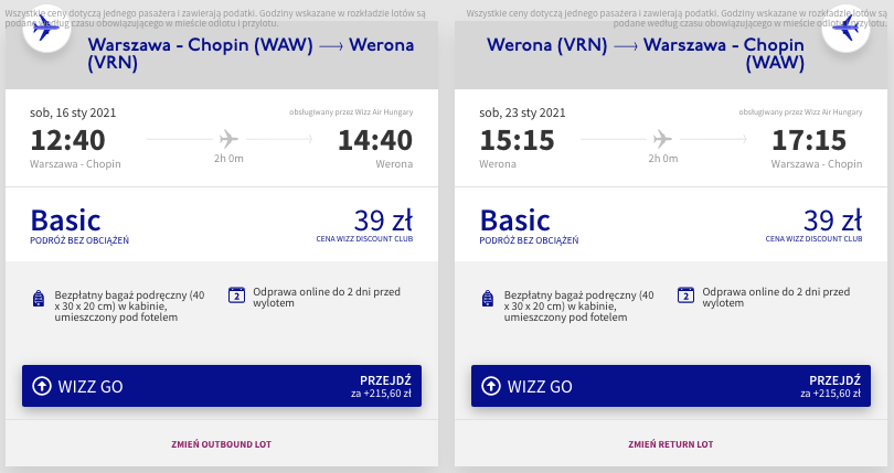 zarezerwuj loty do werony