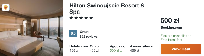 zarezerwuj hotel hilton