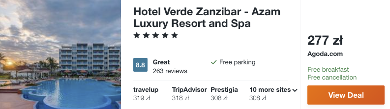 zarezerwuj hotel na zanzibarze