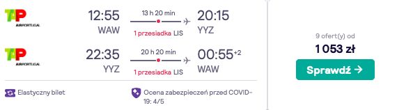 zarezerwuj loty do toronto