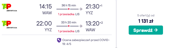 zarezerwuj loty do toronto