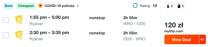 zarezerwuj loty do odessy