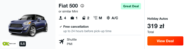 zarezerwuj auto na majorce