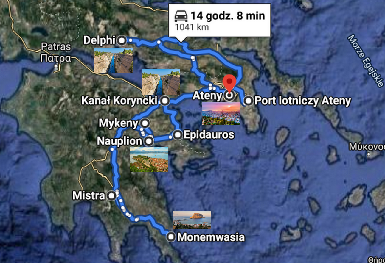 plan objazdówki Grecja