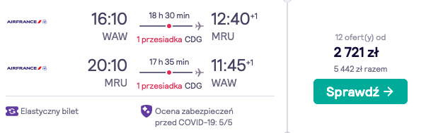 zarezerwuj loty na mauritius