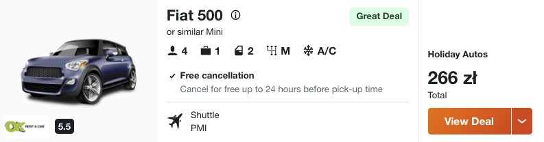 zarezerwuj auto na majorce