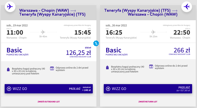 zarezerwuj loty na teneryfe