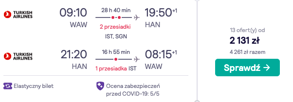 zarezerwuj loty do wietnamu