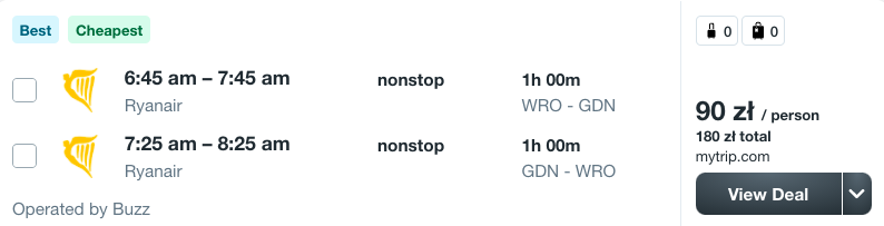 zarezerwuj loty do gdanska