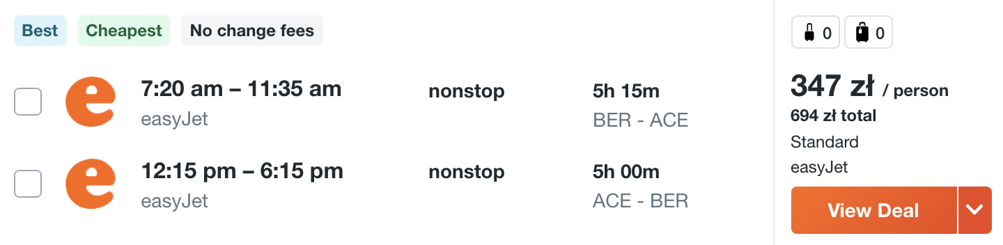 zarezerwuj loty na lanzarote