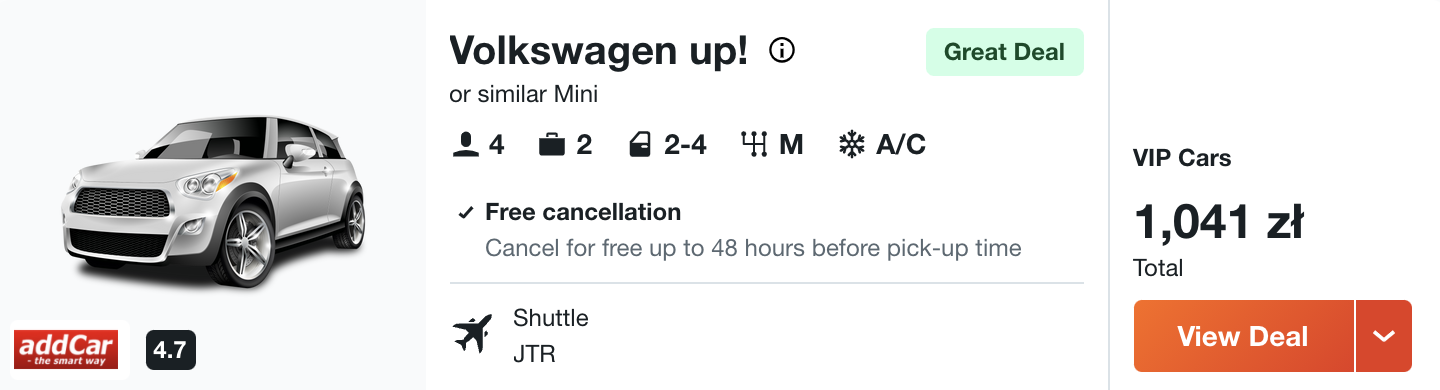 zarezerwuj auto na krecie