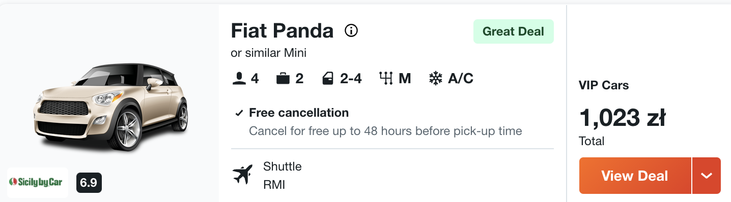 zarezerwuj auto w rimini