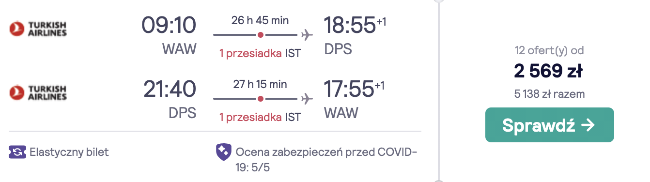 zarezerwuj loty na bali