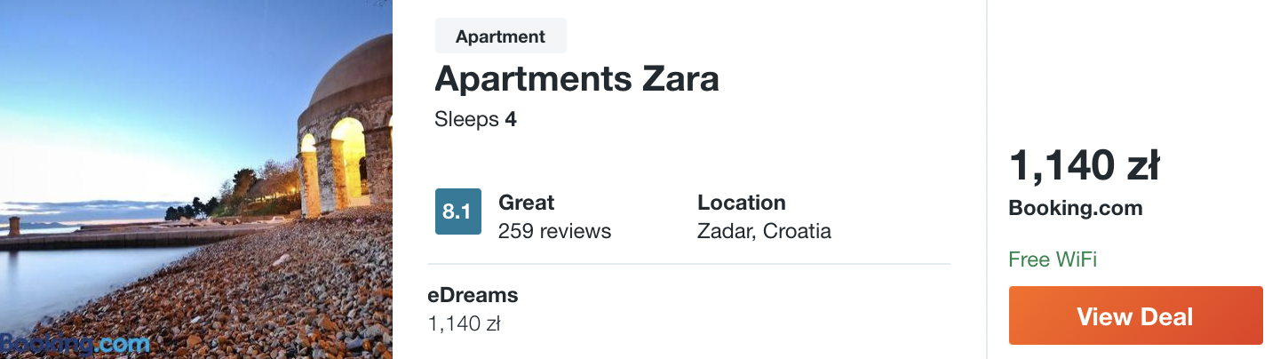 zarezerwuj hotel w zadarze