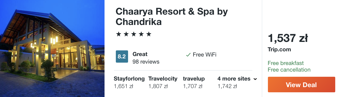 zarezerwuj hotel w sri lance