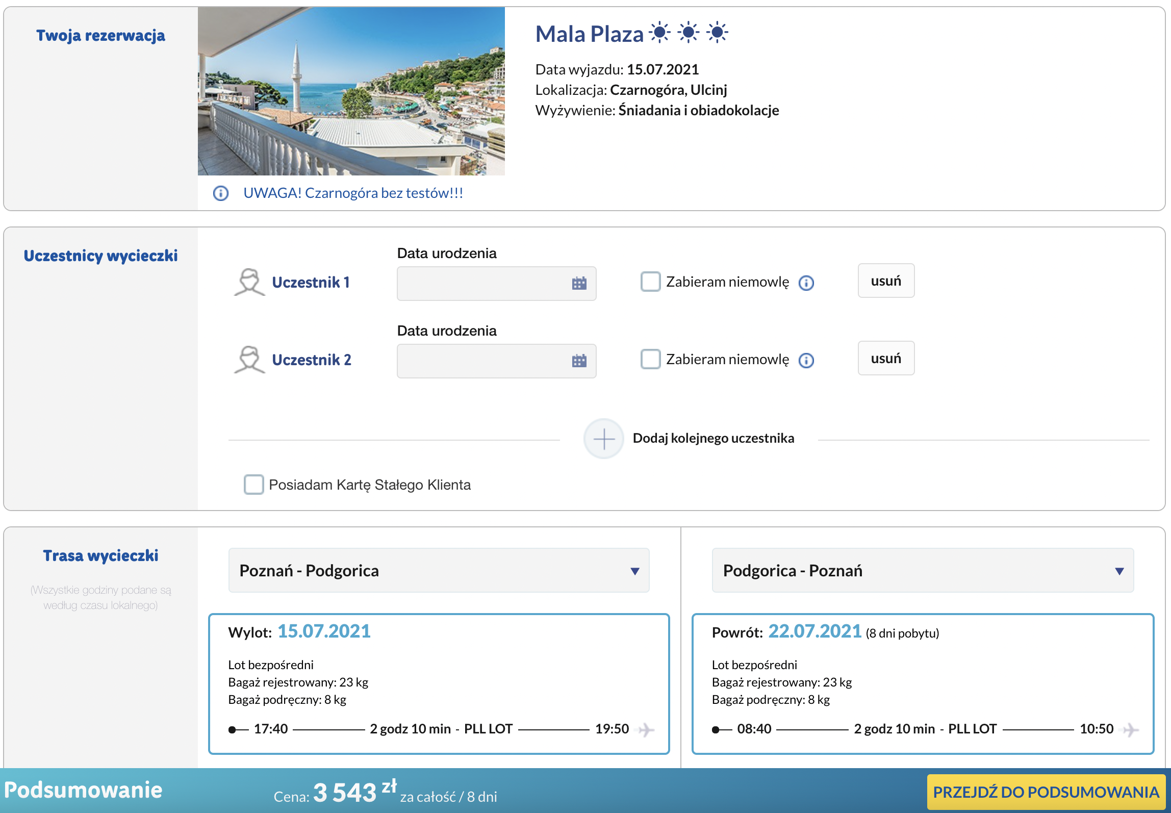 zarezerwuj wczasy w czarnogorze