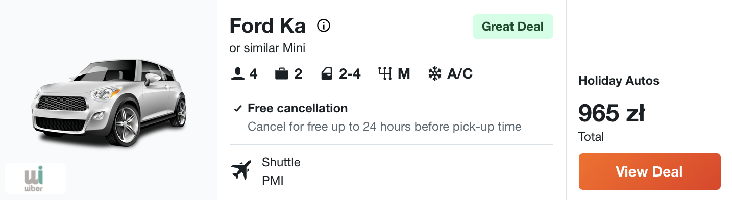 zarezerwuj auto na majorce