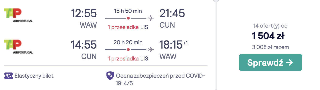 zarezerwuj loty do cancun