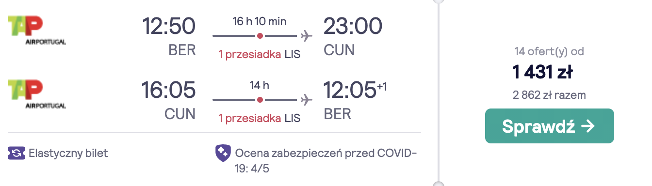 zarezerwuj loty do cancun