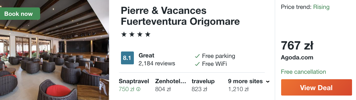 zarezerwuj hotel na fue