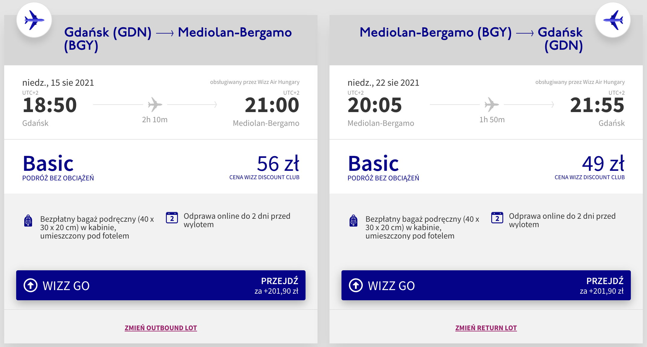 zarezerwuj loty do bergamo