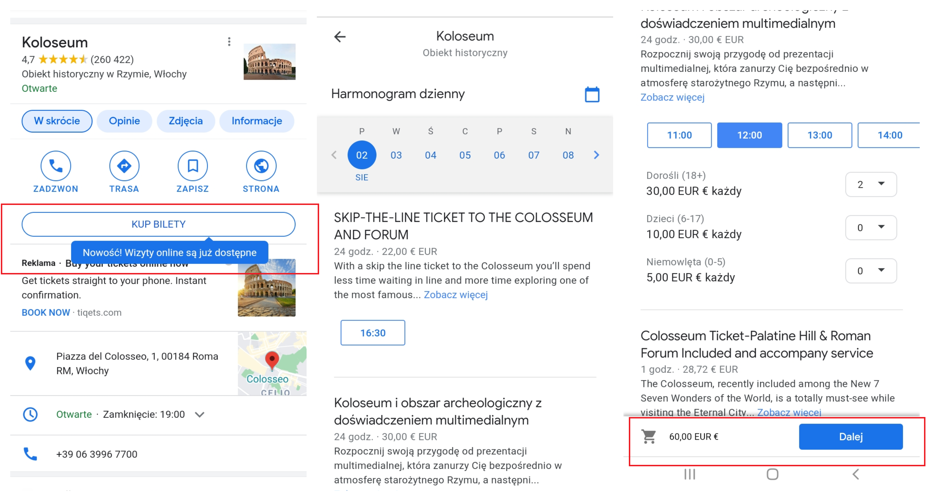 google tickets