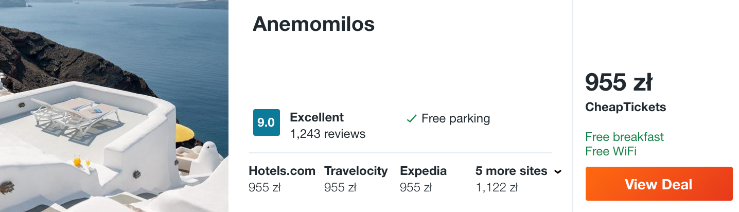 zarezerwuj hotel na santoryn