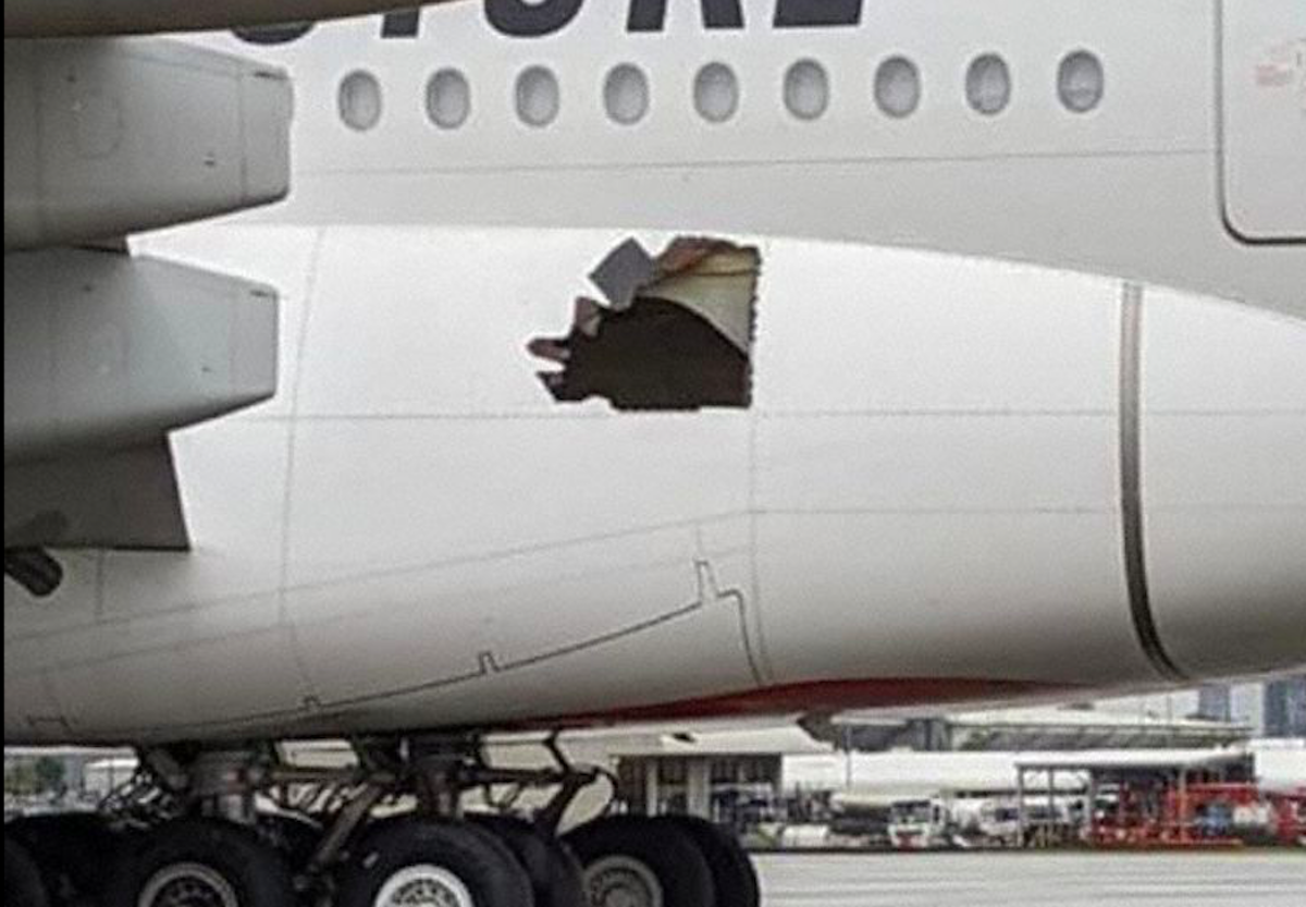 Airbus A380 linii Emirates wylądował z ogromną dziurą w kadłubie! Leciał tak… ponad 13 godzin