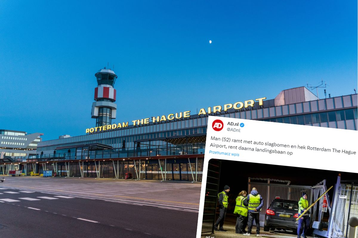 Kierowca wjechał w bramę lotniska w Holandii i wbiegł na pas startowy. Szukali go… przez 20 minut!