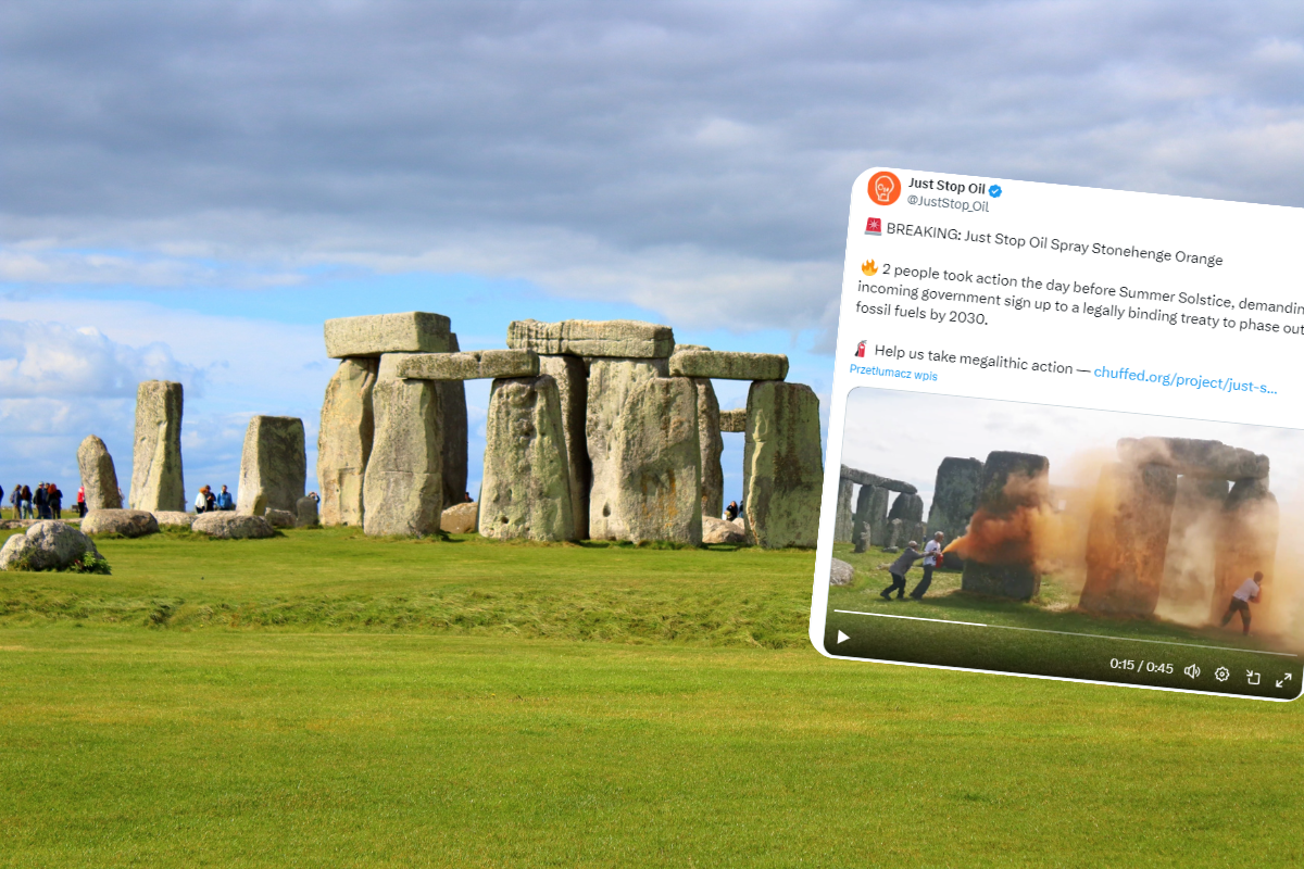 Aktywiści klimatyczni zdewastowali kolejną atrakcję! Tym razem padło na słynne Stonehenge