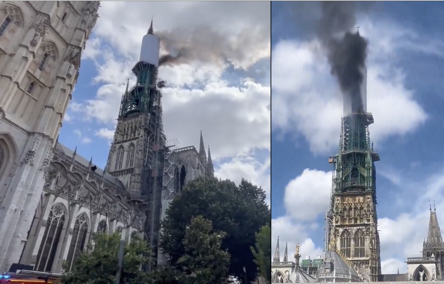 Płonie jedna z najpiękniejszych katedr na świecie! Ogień zajął iglicę wieży