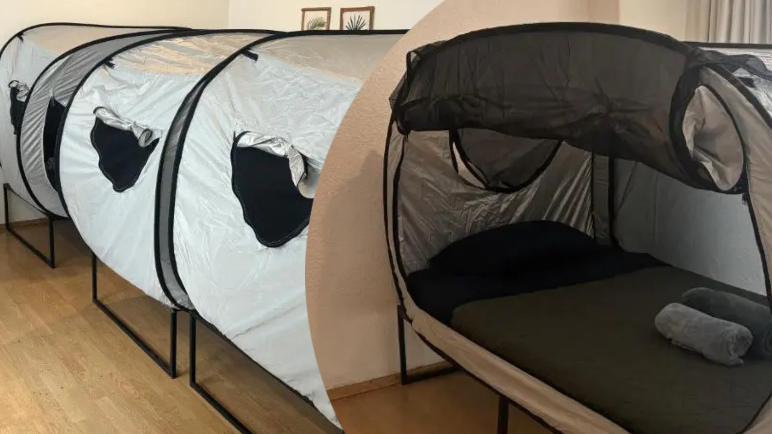 Co za oferta na Airbnb! Wynajmują noclegi w namiotach… w czyimś salonie. A cena? Bardzo kusząca